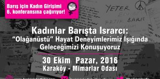 Barış için Kadın Girişimi 30 Ekim günü konferansa çağırıyor