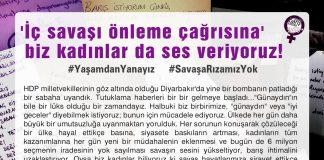 ‘İç savaşı önleme çağrısına’ biz kadınlar da ses veriyoruz! / Barış İçin Kadın Girişimi