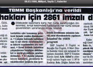 7 Mart 1986: Feministlerden ilk kampanya; ‘CEDAW uygulansın’ kampanyasında imzalar TBMM’ye verildi