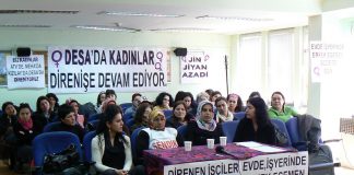 24 Mart 2009: Desa Deri Direnişi ile Dayanışma Kadın Platformu, direnişçi kadın işçilerle birlikte basın toplantısı yaptı