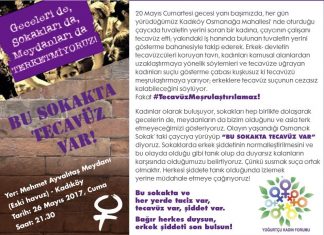 Yoğurtçu Kadın Forumu 26 Mayıs Cuma akşamı saat 21:30’da tecavüze karşı eyleme çağırıyor!