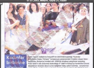 12 Temmuz 2002: Katagi ve Amargi’nin örgütlediği “Kadınlar Birbirine Doğru Yürüyor” kampanyası