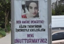 11 Ağustos 2016: Abisi tarafından işkenceyle öldürülen Amine Demirtaş için eylem