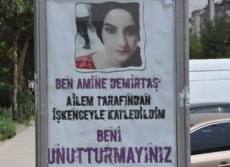 11 Ağustos 2016: Abisi tarafından işkenceyle öldürülen Amine Demirtaş için eylem