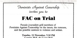 22 Kasım 1994: Sansüre Karşı Feministler (FAC) tartışmaya davet etti