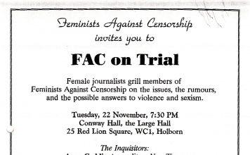 22 Kasım 1994: Sansüre Karşı Feministler (FAC) tartışmaya davet etti