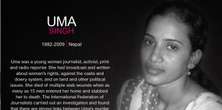 11 Ocak 2009: Nepalli gazeteci Uma Singh öldürüldü
