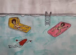 Yumuşak şekilsiz çizimler; regl kanı mavi değil kırmızı