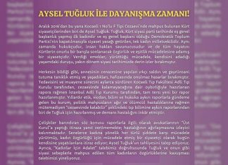 Aysel Tuğluk ile dayanışma zamanı