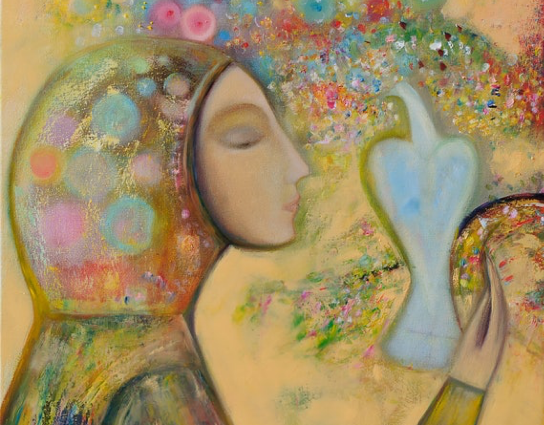 Olesya Hudyma, "Woman with Dove Angel of Peace"