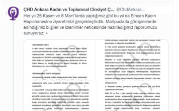 Sincan Kadın Kapalı Cezaevi Hakkında Rapor / Mart 2022