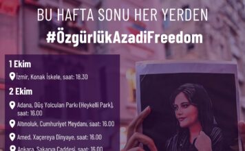 Dünyada ve Türkiye’de Mahsa Jîna Amini için, özgürlüğümüz için EYLEMDEYİZ! / Ekim 2022