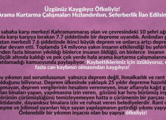 Afet İçin Feminist Dayanışma Grubu’ndan çağrı