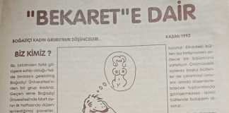 1 Kasım 1992: Boğaziçi Üniversitesi öğrencisi kadınlardan “Bekaret”e dair bülten